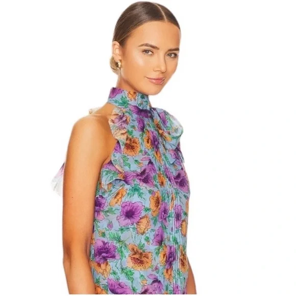 VERONICA BEARD Dali Floral Silk Top - Picture 11 of 12